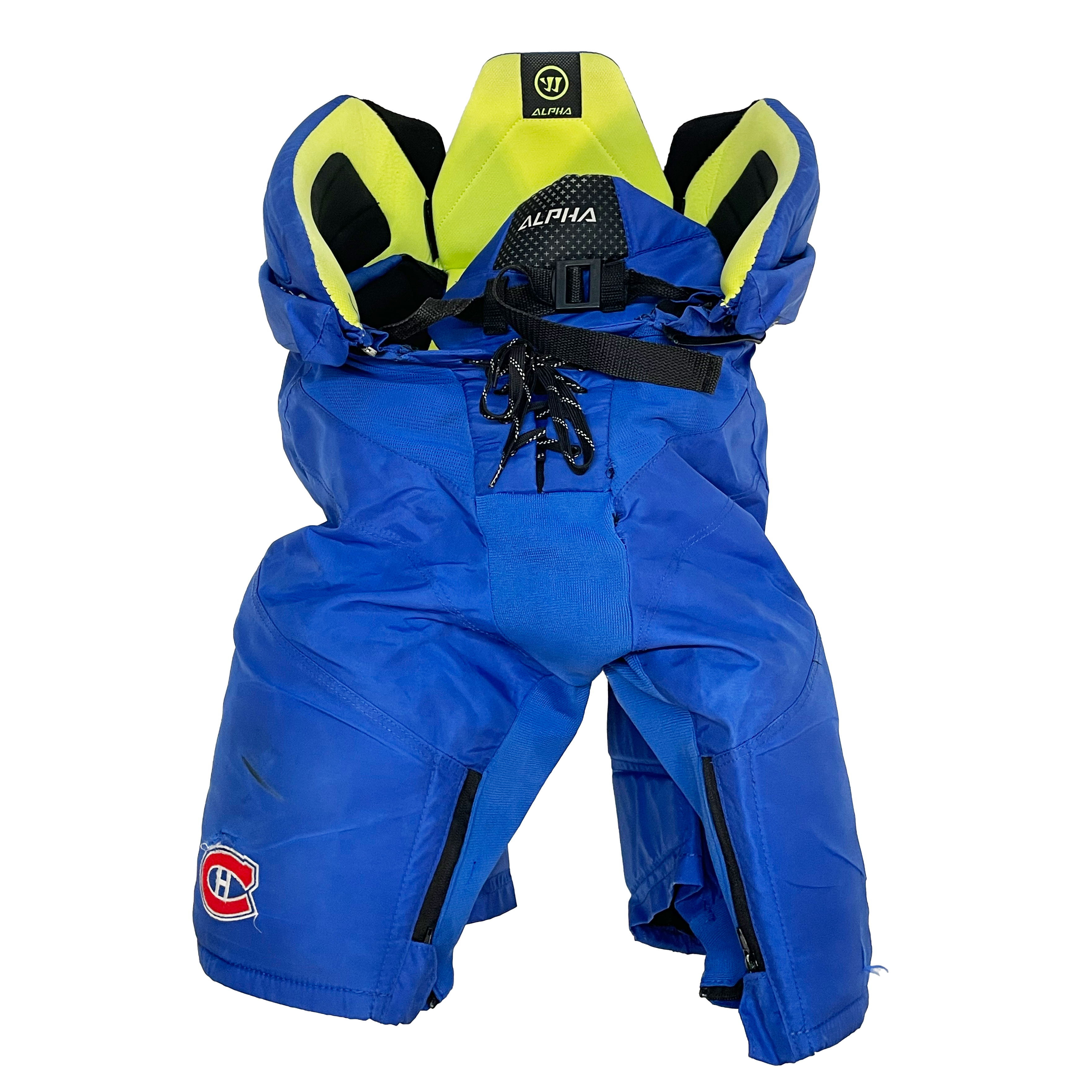 Warrior Alpha - Pantalon de hockey ECHL Pro Stock d'occasion (bleu roi)